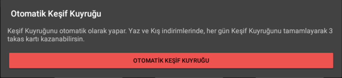 Keşif Kuyruğu Kart Düşürme