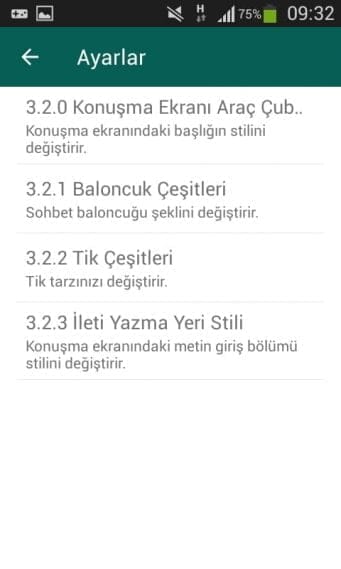 Ayarlar Konuşma Ekranı - TechnoVadi