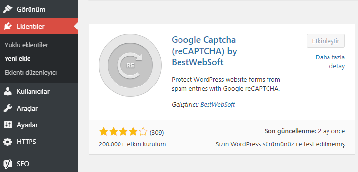 WordPress Spam Yorum Engelleme 10 WordPress Spam Yorum Engelleme - Google Captcha TechnoVadi